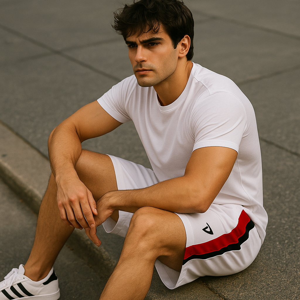 DRVN - Micro Shorts With Red Panel (Copy)
